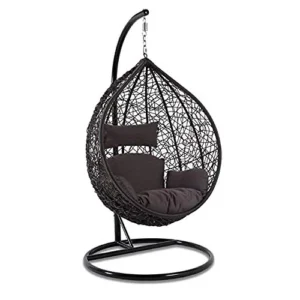 IIOF Outdoor/Indoor/Balcony/Garden/Patio Swing Chair with Stand and Cushion Set