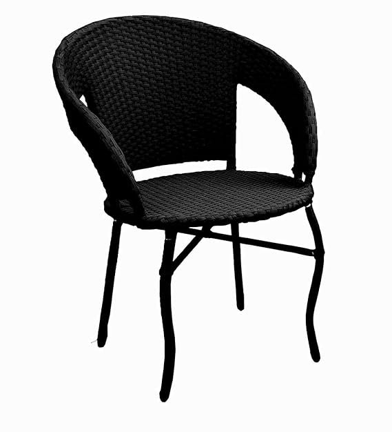 IIOF Garden Patio 4 Seating Chair with 1 glass Table Set Balcony Outdoor Furniture (Black). - Image 4