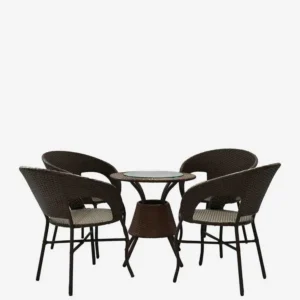 Elevate Your Space with iiof 4 Seater Chair Sets furniture (Brown )