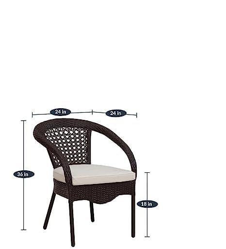 IIOF D-8 Patio |Indoor| Outdoor| Living Room | Balcony | Garden |(4 Chair + 1 Table)|Furniture Set |Coffee Chair Set |Powder Coated| (Brown) - Image 4