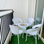 IIOF D-12 Patio |Indoor| Outdoor| Living Room | Balcony | Garden |(4 Chair + 1 Table)|Furniture Set |Coffee Chair Set |Powder Coated| (White)