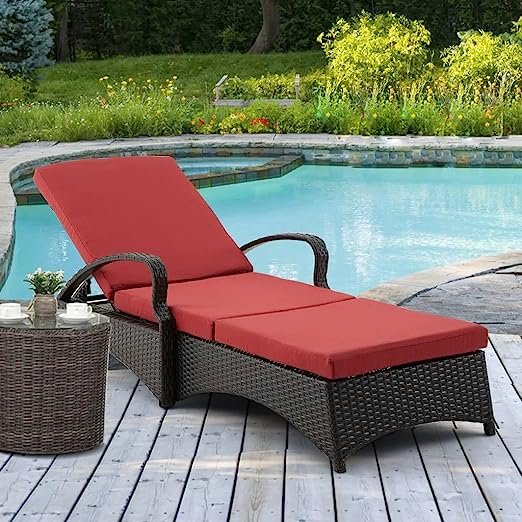 IIOF Patio Lounger (Dark Brown/Red)