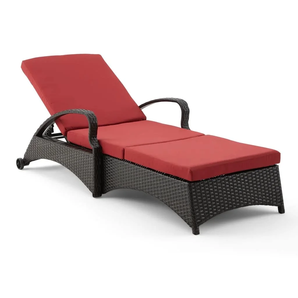IIOF Patio Lounger (Dark Brown/Red) - Image 4