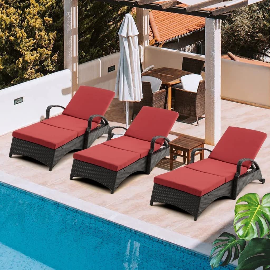 IIOF Patio Lounger (Dark Brown/Red) - Image 5