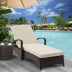 IIOF Premium Patio Lounger Chair (Dark Brown/Cream)