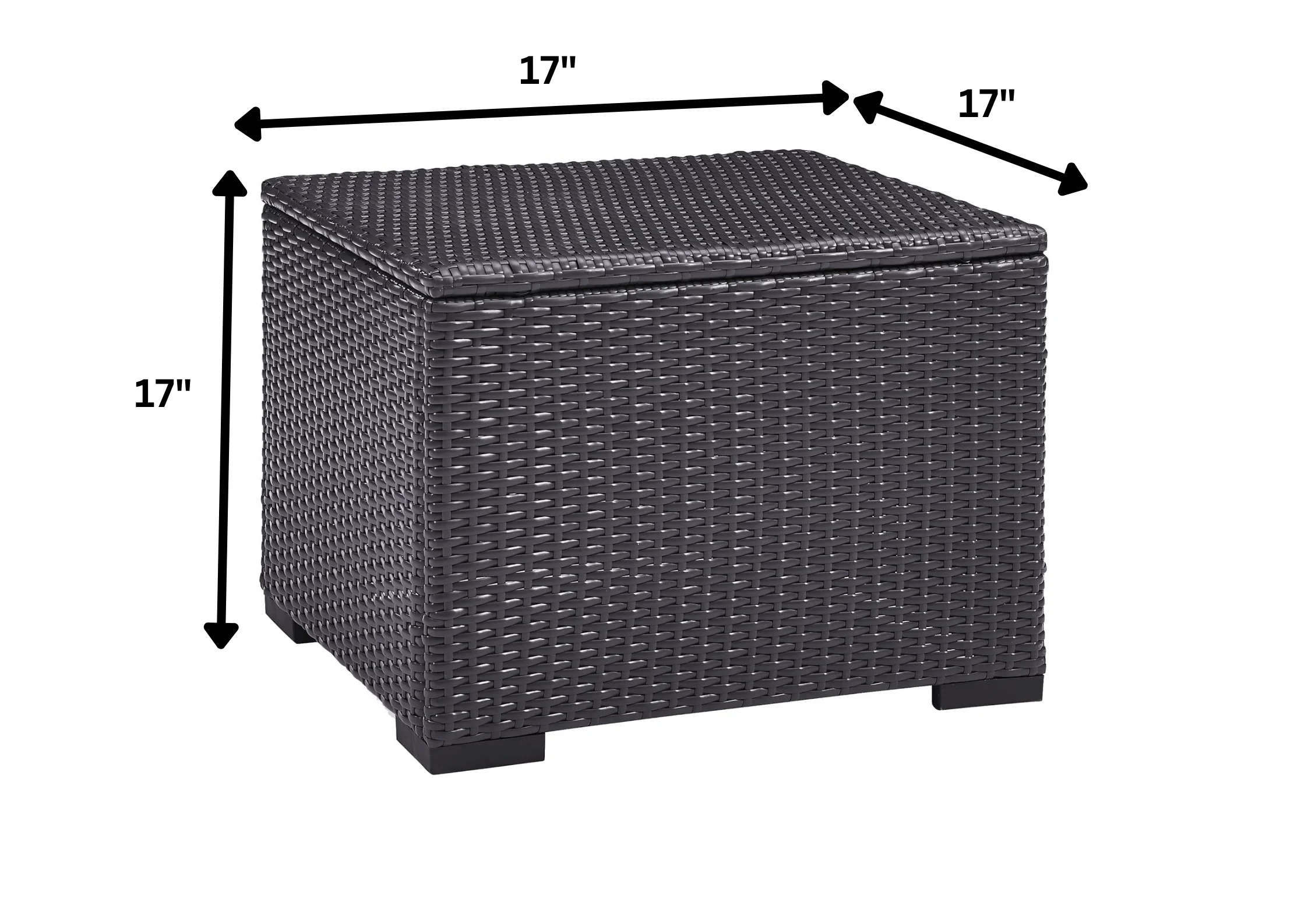 IIOF Sofa set Patio Wicker Sofa 1-Seat and Table (Dark Brown & White) - Image 3