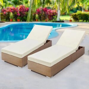 IIOF Chaise Lounge Chair (Beige/White)
