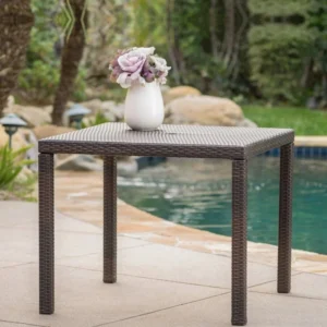Patio rattan wicker rectangular table.