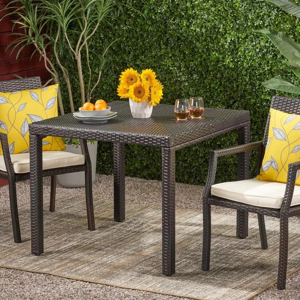 Patio rattan wicker rectangular table. - Image 4